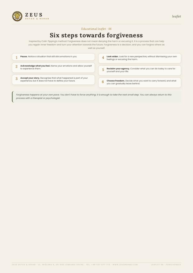 Six steps to forgiveness