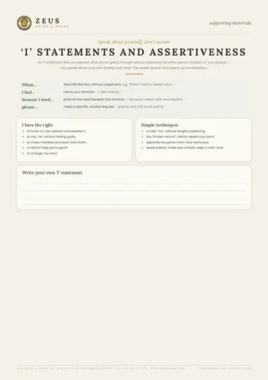 “I” messages and assertiveness