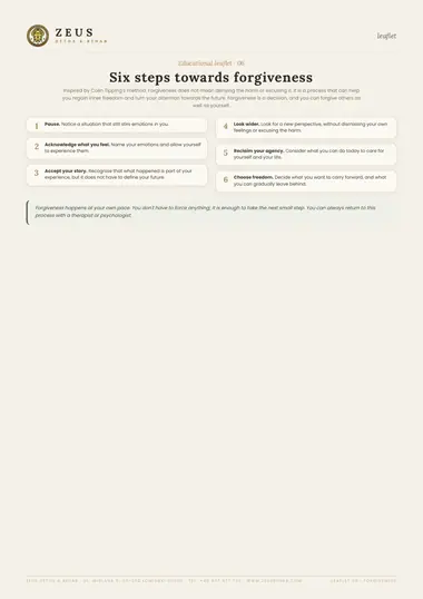 Six steps to forgiveness