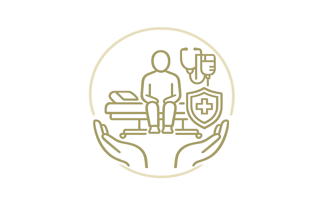 Symboliczne przedstawienie medycznej stabilizacji pacjenta w trakcie detoksykacji alkoholowej