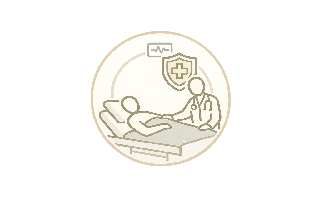 Lekarz pracujący z pacjentem w ramach leczenia stacjonarnego