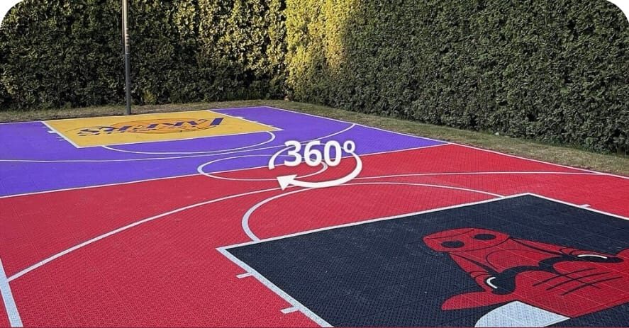 Merkez arazisinde basketbol sahası