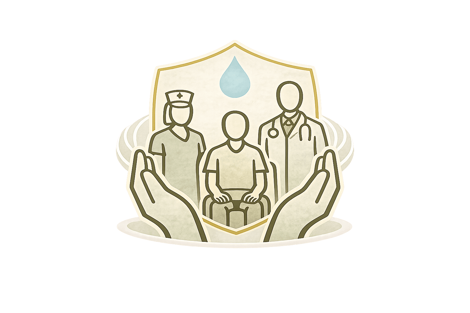 symbol ogólny opieki klinicznej lekarza i pielegniarki w trakcie leczenia uzależnienia od opioidów