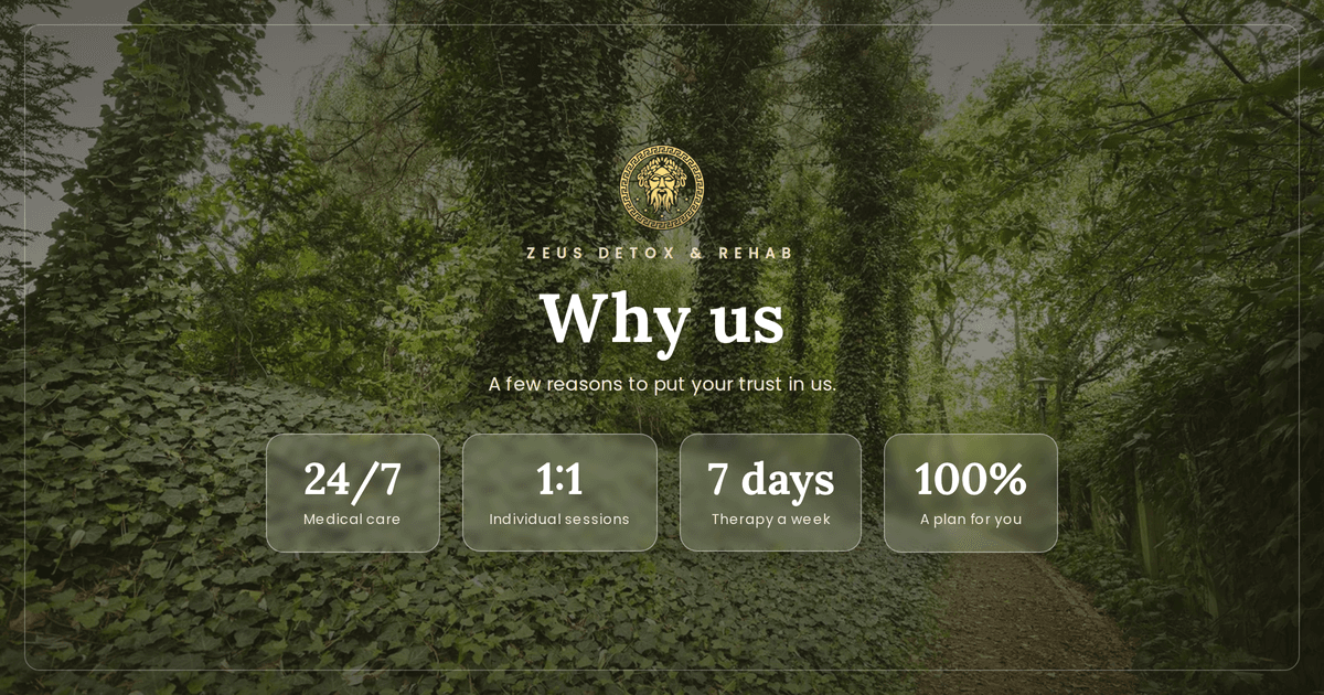 Reasons patients choose Zeus Detox and Rehab