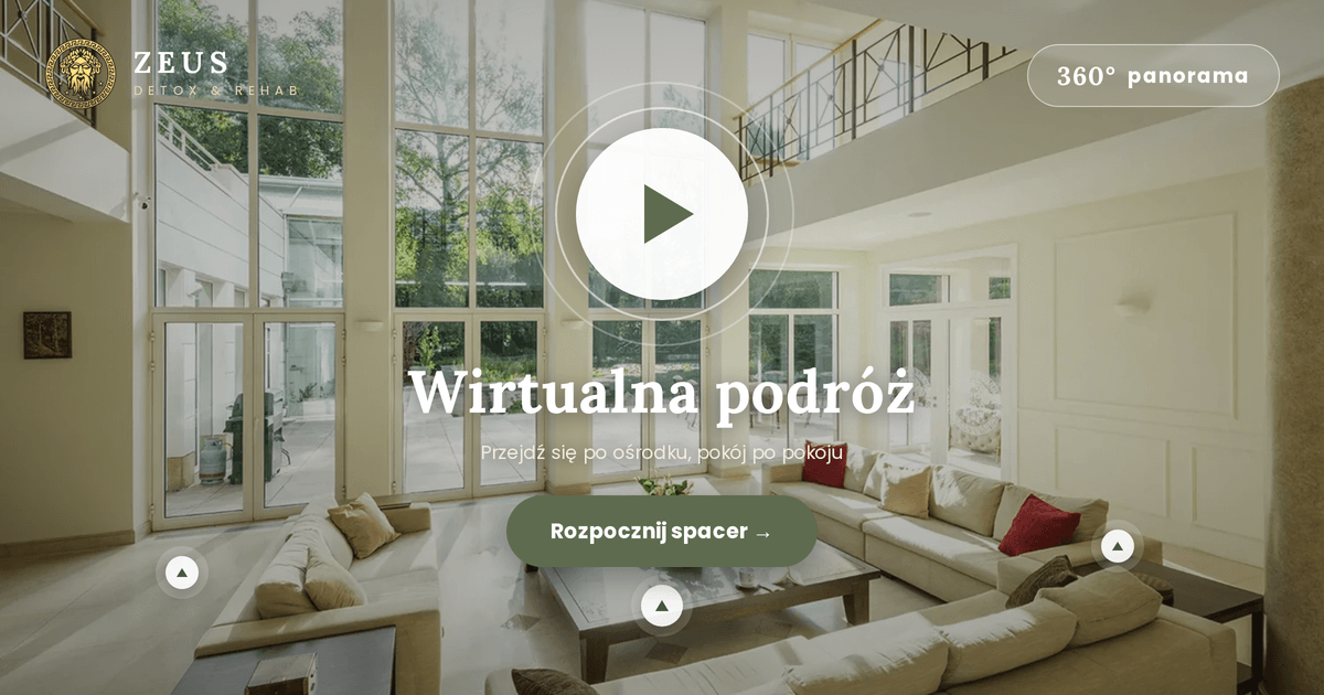 Wnętrza ośrodka dostępne w formule indywidualnej opieki stacjonarnej