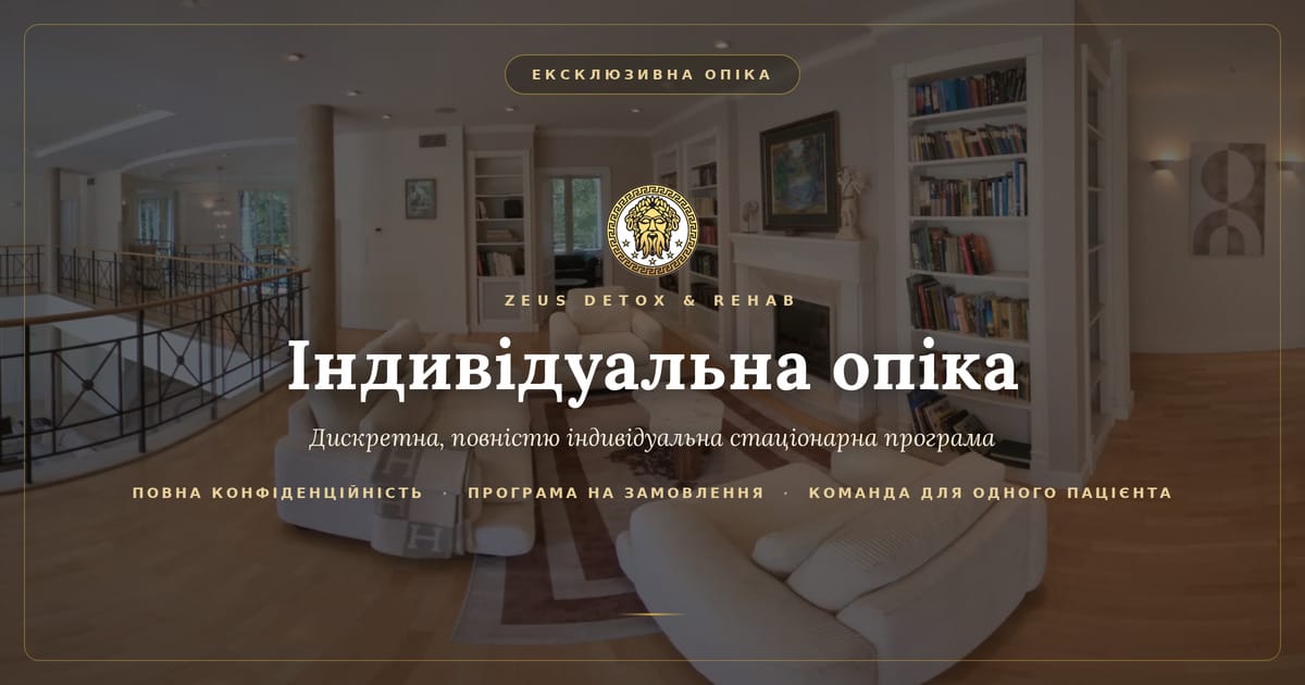 Індивідуальна стаціонарна опіка для одного пацієнта в Zeus Detox and Rehab